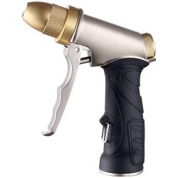 HOMY Garden Hose Nozzle, Heavy Duty Metal in Zinc Alloy Body with Full Brass Nozzle & ABS Plastic with Rubber Coating,4 Watering Patterns High Pressure-Best for Watering Plants,Car Washing,Pets Shower