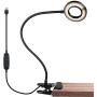 iVict Clip on Light Reading Light - 24 LED USB Ring Light, 3 Color Modes, 5 Brightness Dimmer, Auto Off Timer, Eye Protection Book Clamp Desk Lamp, Bed Night Light for Computer Laptop Webcam Zoom