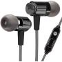 GOgroove AudiOHM RNF Durable Earbuds - Heavy Duty Headphones with Thick Aramid Fiber Reinforced Cable, in-Line Microphone, in-Ear Noise Isolation & Rugged Metal Driver Housing (Carbon Black)