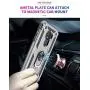 Military Grade Drop Impact for Motorola Moto G7 Power Case Moto G7 Supra Case 360 Metal Rotating Ring Kickstand Holder Magnetic Car Mount Armor Shockproof Cover for Moto G7 Power Phone Case (Red)