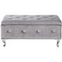 Kings Brand Furniture Gray Velvet Tufted Design Upholstered Storage Bench Ottoman Kings Brand Furniture Gray Velvet Tufted Design Upholstered Storage Bench Ottoman