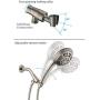 G-Promise High Pressure Shower Head 6 Spray Setting Hand Held Shower Heads with Adjustable Solid Brass Shower Arm Mount Extra Long Flexible Stainless Steel Hose(Brushed Nickel)