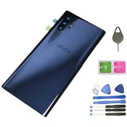 Galaxy Note 10+ Back Cover Glass Housing Door Replacement with Camera Lens Parts for Samsung Galaxy Note10+ Note 10+ 5G +Tools + Eject Pin (Aura Black)