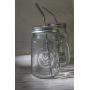 Mason Jar Mugs with Glass Handles and Metal Straws, Brimley 16oz Drinking Glasses Set of 4