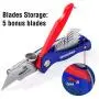WORKPRO Folding Utility Knife Quick-change Box Cutter, Blade Storage in Handle with 5 Extra Blade Included WORKPRO Folding Utility Knife Quick-change Box Cutter, Blade Storage in Handle with 5 Extra Blade Included