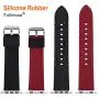 Fullmosa Apple Watch Band Silicone Compatible Apple Watch 42mm 44mm 38mm 40mm, Rainbow Soft Rubber iWatch Band for Apple Watch SE/6/5/4/3/2/1, Black Top/ Red Bottom 44mm 42mm