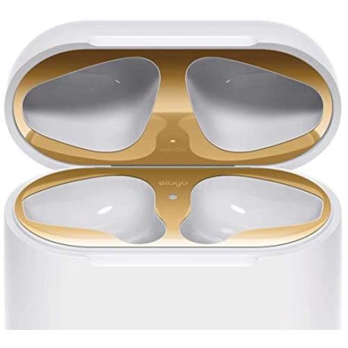 elago Upgraded AirPods Dust Guard (Gold, 1 Set) – Dust-Proof Film, Luxurious Looking, Must Watch Easy Installation Video, Chromium Plating, Protect AirPods from Metal Shavings [US Patent Registered]