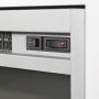 Walker Edison Griffith Contemporary Double Glass Door Fireplace TV Stand, 52 Inch, White