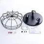 VILUXY Industrial 3-Light Rustic Semi Flush Mount Ceiling Light, with Metal Cage for Kitchen, Living Room, Dining Room, Bedroom, Hallway, Stairway
