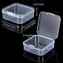 24 Packs Small Clear Plastic Beads Storage Containers Box with Hinged Lid for Storage of Small Items, Crafts, Jewelry, Hardware (2.12 x 2.12 x 0.79 Inches)