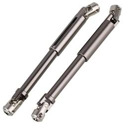 Mxfans 2PCS Titanium Color Aluminium SCX0016 Upgrade Universal DriveShaft for AXIAL SCX10 Electric 4WD for RC1:10 Climbing Car