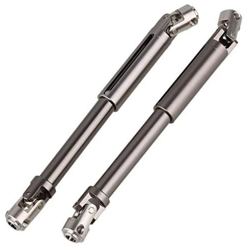Mxfans 2PCS Titanium Color Aluminium SCX0016 Upgrade Universal DriveShaft for AXIAL SCX10 Electric 4WD for RC1:10 Climbing Car