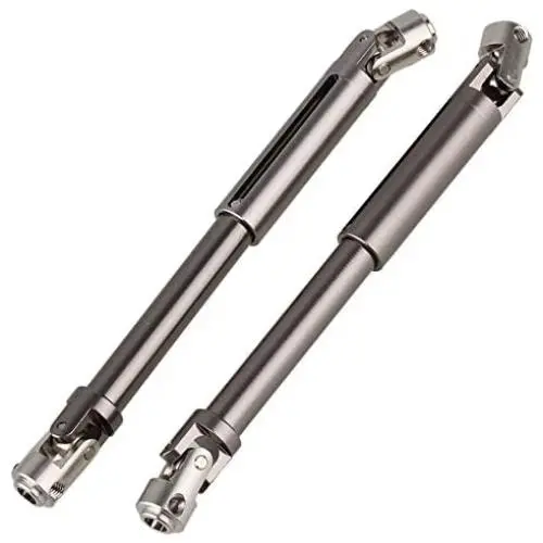 Mxfans 2PCS Titanium Color Aluminium SCX0016 Upgrade Universal DriveShaft for AXIAL SCX10 Electric 4WD for RC1:10 Climbing Car