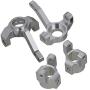 Mxfans Silver Aluminum Alloy Upgrade Parts SCX0002 C-Hub Carrier & AX30496 Steering Hub Carrier(L/R) for AXIAL SCX10 RC1:10 Off Road Car Pack of 2