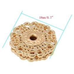 Semetall 30 Sets Snowflake Shape Sew-on Snap Buttons,Metal Snaps Fasteners Buttons for Sewing Clothing,0.7''(18mm) Diameter(Golden)