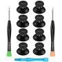 KOOWOD 4 Pairs Replacement Analog Thumb Sticks Joystick Thumbsticks Parts - Rubberized Top with T8 T6 Repair Screwdriver Kit for Xbox One Controller