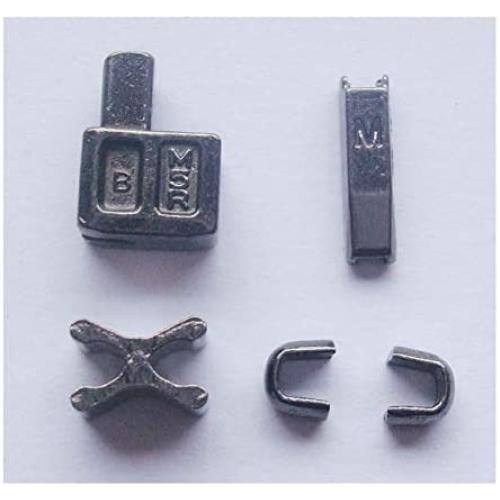 2 Sets Gun Metal #5 Metal Zipper Head Box Zipper Sliders Retainer Insertion pin Easy for Zipper Repair,Zipper Repair Kit (#5)