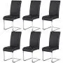Yaheetech 6PCS Dining Chairs Armless Chairs Side Chairs PU Leather Seat and Metal Legs with High Back for Kitchen, Living Room, Leisure