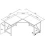 DlandHome L-Shaped Computer Desk 59 inches x 59 inches, Composite Wood and Metal, Home Office PC Laptop Study Workstation Corner Table with CPU Stand, ZJ02-WB Walnut and Black Legs, 1 Pack