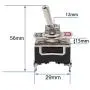 ESUPPORT Silver Contact Heavy Duty 20A 125V 15A 250V SPST 2 Terminal Pin ON/OFF Rocker Toggle Switch Metal Waterproof Boot Cap Cover Copper Terminal Pack of 3