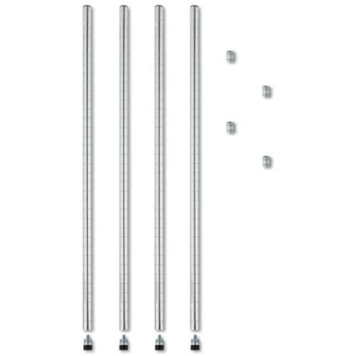 Alera ALE Stackable Posts For Wire Shelving, 36'' High, Silver (Pack of 4)