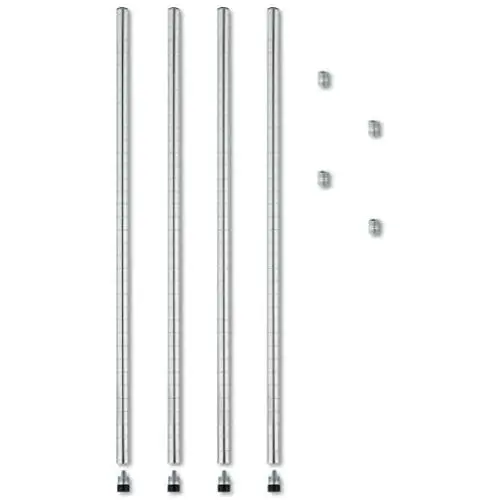 Alera ALE Stackable Posts For Wire Shelving, 36'' High, Silver (Pack of 4) Alera ALE Stackable Posts For Wire Shelving, 36'' High, Silver (Pack of 4)