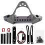 INJORA RC Front Bumper Metal Front Bumper with LED Light for 1:10 RC Crawler Traxxas TRX-4 Axial SCX10 SCX10 II 90046 SCX10 III AXI03007 (Gray)