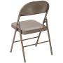 Flash Furniture 4 Pack HERCULES Series Double Braced Beige Metal Folding Chair