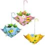 Juegoal 3 Pack Metal Umbrella Hanging Planter Wall Decor, Inspirational Plant Hanger Wall Art Indoor Outdoor for Home Bedroom Living Room Office Garden, 12.6 Inches