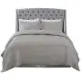 Madison Park Harper Upholstered Nail Head Trim Wingback Button Tufted Headboard Modern Contemporary Metal Legs Padded Bedroom Décor Accent, King Grey