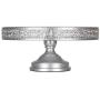 Amalfi Decor Cake Stand, Large Round Metal Pedestal Holder, Silver, 16 Inches