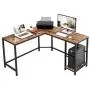 VASAGLE L-Shaped Computer Desk, Corner Desk, 54-Inch Writing Study Workstation Rustic Brown ULWD72X​