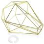 2 Pcs Metal Bulb Guard Cage Lamp Shade - Industrial Ecopower Lighting Antique Holders Iron Wire Golden Diamonds Shape Open Style for Ceiling Fan Light Bulb Covers Pendant Lighting Fixture Wall Lamp