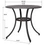 Nuu Garden 5-Piece Table Set with Umbrella Hole All-Weather Outdoor Cast Aluminum Dining Set for Patio, Garden, Backyard, Balcony, Lawn, 1 Table and 4 Chairs-Antique Bronze