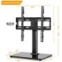 Universal TV Stand Tabletop Base with Swivel Mount for 27 32 37 40 42 46 50 55 inch LCD LED Plasma Flat Screens, Height Adjustable TV Base Replacement,Tempered Glass Base,Holds up to 88lbs