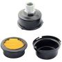 WHYHKJ 1/2'' Thread 20mm Air Compressor Parts Metal Air Compressor Intake Filter Noise Muffler Silencer, Black