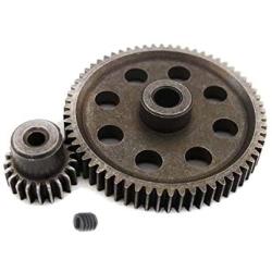 ShareGoo 11184 Spur Differential 64T Metal Main Gear & 11181 Pinion 21T Motor Gear, Replacement Gear Combo for Redcat Volcano EPX HSP 1/10 Monster Truck Car