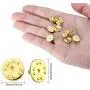 Brass Clutch Badge Insignia Clutches Pin Backs Replacement (Gold, 50 Pieces)