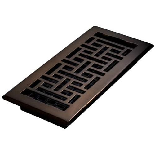 Decor Grates AJH410-RB Oriental Floor Register, 4x10, Rubbed Bronze