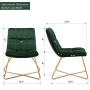Duhome Velvet Accent Chair Retro Leisure Lounge Chair Mid Century Modern Chair Vanity Chair for Living Room Bedroom with Gold Metal Legs Salmon Pink 1 PCS