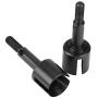 Dilwe 2Pcs RC Car Wheel Axle, Aluminum Alloy Metal Wheel Axle for HIMOTO E10MTL/E10MT/E10BP 1/10 Scale RC Car Spare Part Accessory(Black )