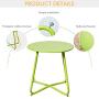 Grand patio Round Metal Side/End Table, Steel Patio Coffee Table for Bistro, Porch, Weather Resistant Outside Table Small (Lime Green)