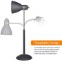 LEPOWER Metal Desk Lamp, Adjustable Goose Neck Table Lamp, Eye-Caring Study Lamps for Bedroom and Office (Sand Black)