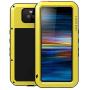 Sony Xperia 10 Case,Bpowe Armor Tank Aluminum Metal Gorilla Glass Shockproof Military Heavy Duty Sturdy Protector Cover Hard Case for Sony Xperia 10 (Yellow, Xperia 10)