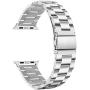 Supoix 42mm/44mm XL Large Bands Compatible with Apple Watch Series 4 44mm/Series 3/2/1 42mm,Stainless Steel Metal Link Replacement Wristbands Strap for Men-Silver