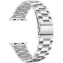 Supoix 42mm/44mm XL Large Bands Compatible with Apple Watch Series 4 44mm/Series 3/2/1 42mm,Stainless Steel Metal Link Replacement Wristbands Strap for Men-Silver