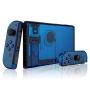 eXtremeRate Transparent Clear Blue Back Plate for Nintendo Switch Console, NS Joycon Handheld Controller Housing with Full Set Buttons, DIY Replacement Shell for Nintendo Switch