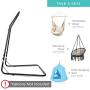Best Choice Products Adjustable Weather-Resistant Metal Curved Hammock Chair Swing Stand w/Rubber Feet and Galvanized Steel Hook, Black