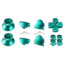 TOMSIN Metal Buttons for DualShock 4, Aluminum Metal Thumbsticks Analog Grip & Bullet Buttons & D-pad & L1 R1 L2 R2 Trigger for PS4 Controller Gen 1 (Green)