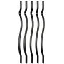 29.5 in. x 1 in. x .1875 in. Black Aluminum Silhouette Balusters (60 pack), Wood and Composite Deck Railing Compatible, Semigloss Finish, Wrought Iron Look